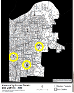 KCPS contested districts map - Set the Schools Free